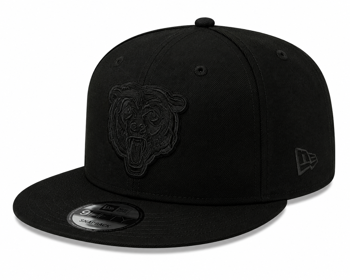 Men's Chicago Bears New Era Black On Black Tonal 9FIFTY Snapback Hat