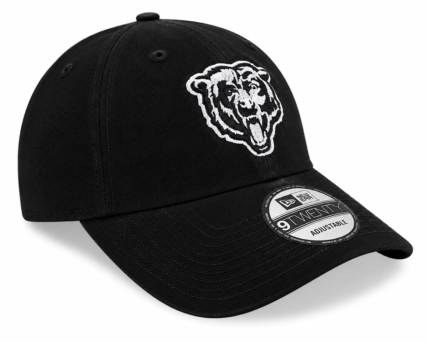 Chicago Bears New Era Primary Black/Whte 9TWENTY Adjustable Hat