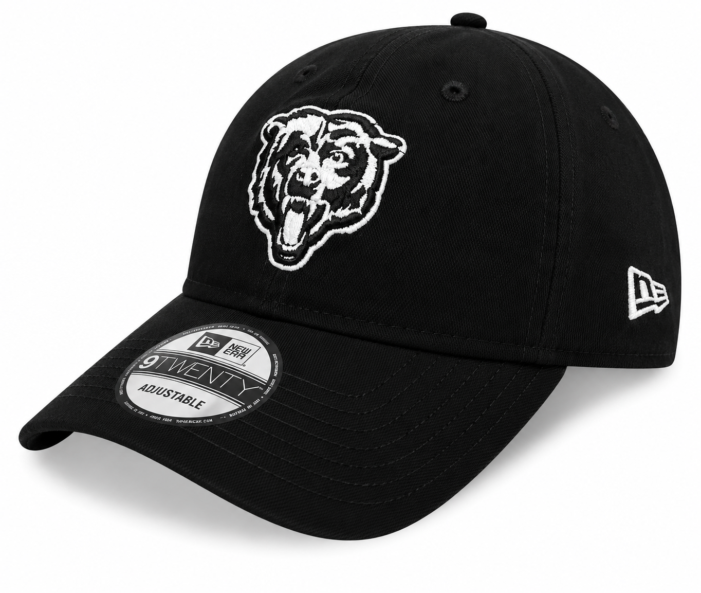 Chicago Bears New Era Primary Black/Whte 9TWENTY Adjustable Hat