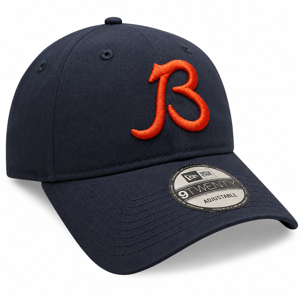 Chicago Bears New Era Navy B Gridiron 9TWENTY Adjustable Hat