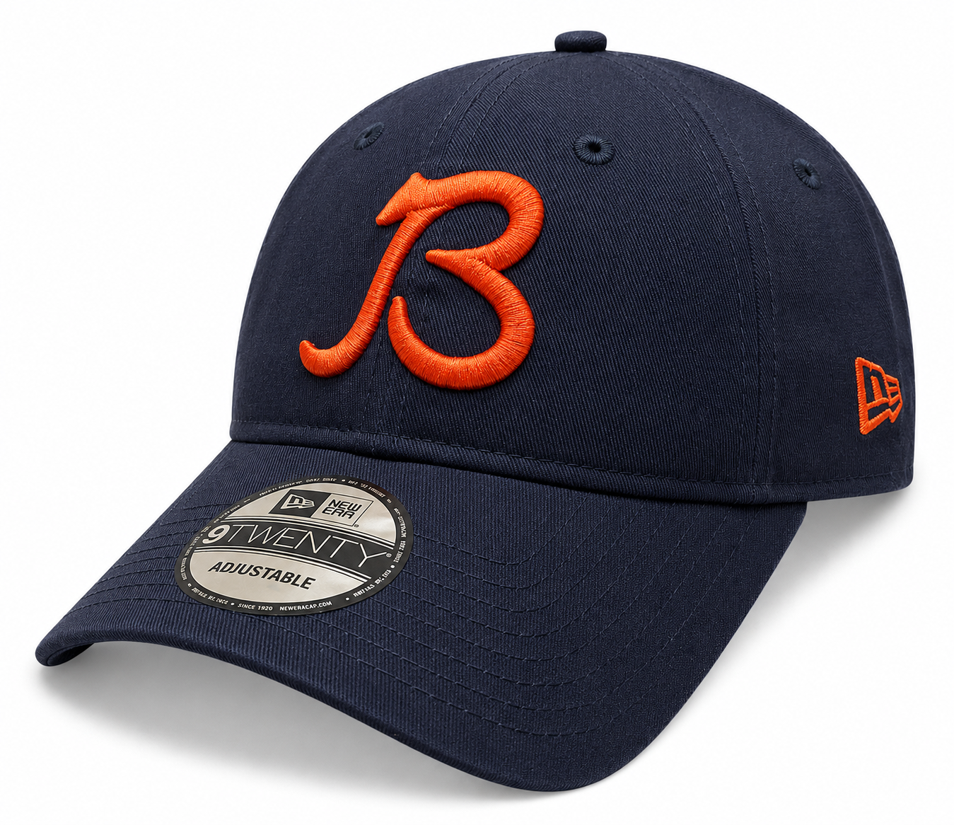 Chicago Bears New Era Navy B Gridiron 9TWENTY Adjustable Hat