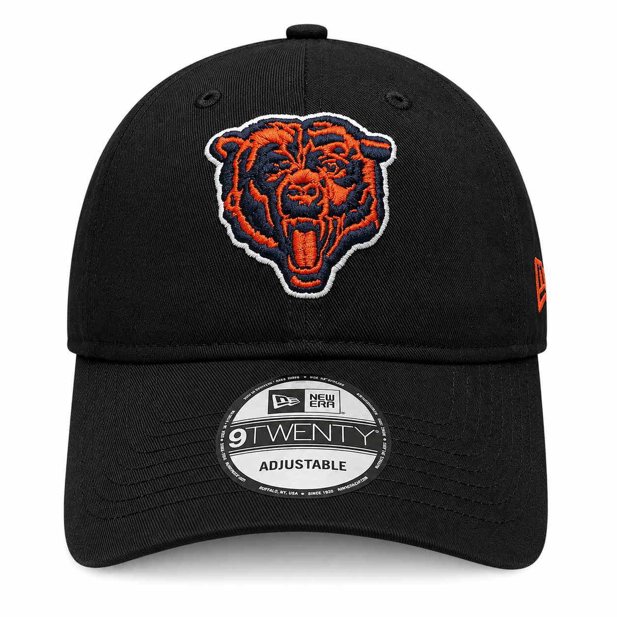 Chicago Bears New Era Black Primary Logo 9TWENTY Adjustable Hat