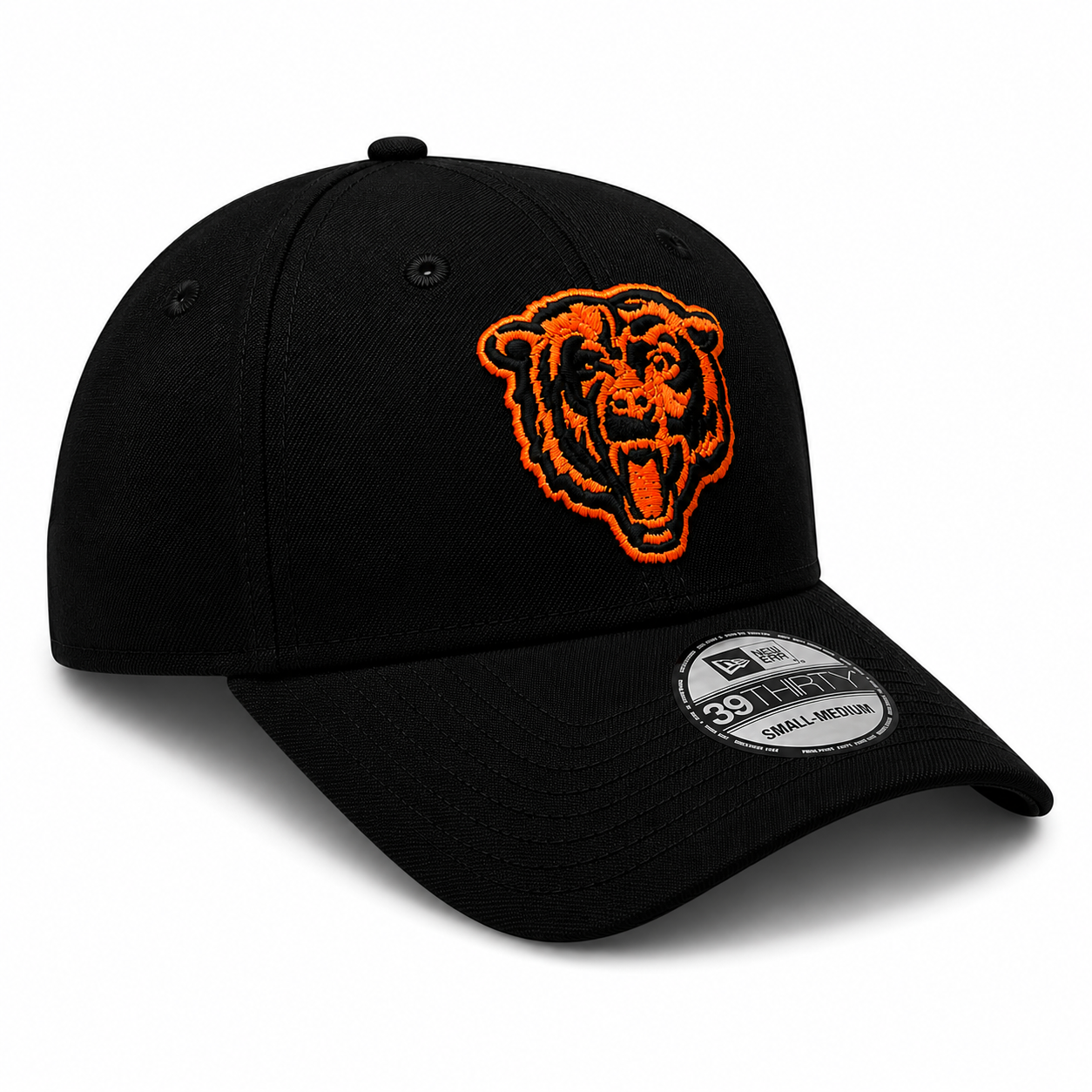 Chicago Bears New Era Black Neon Primary 39THIRTY Flex Hat