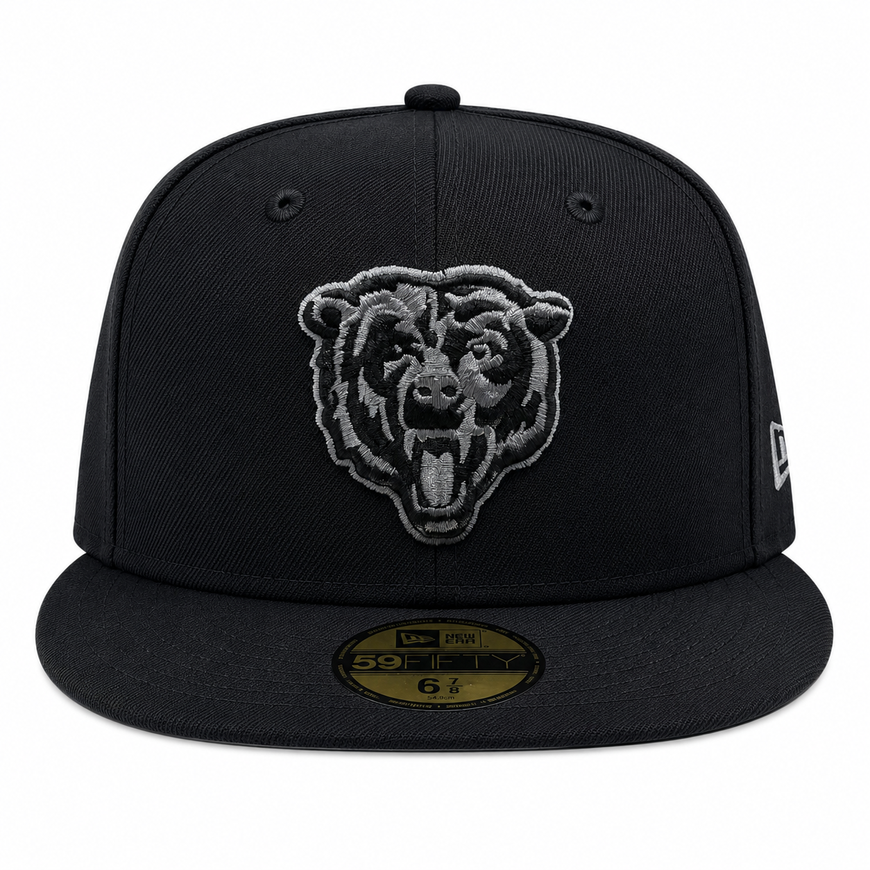 Men's New Era Black Chicago Bears Graphite Logo 59FIFTY Fitted Hat