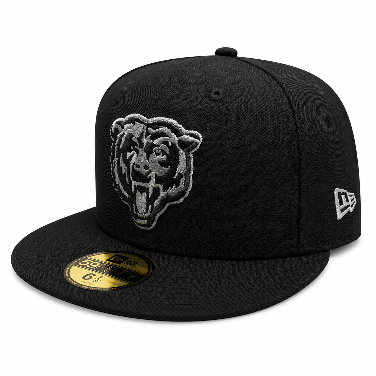 Men's New Era Black Chicago Bears Graphite Logo 59FIFTY Fitted Hat
