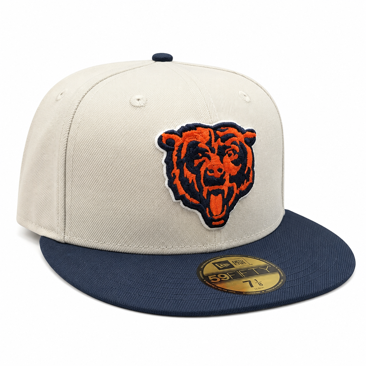 Men's Chicago Bears New Era Stone/Navy 59FIFTY Fitted Hat