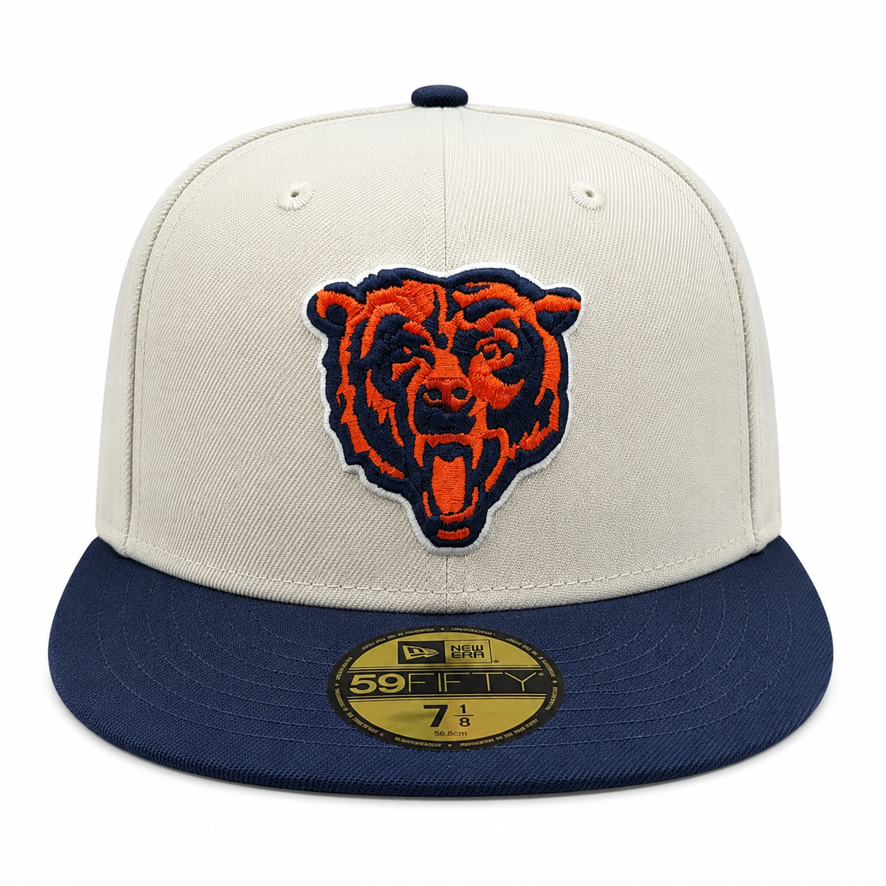 Men's Chicago Bears New Era Stone/Navy 59FIFTY Fitted Hat
