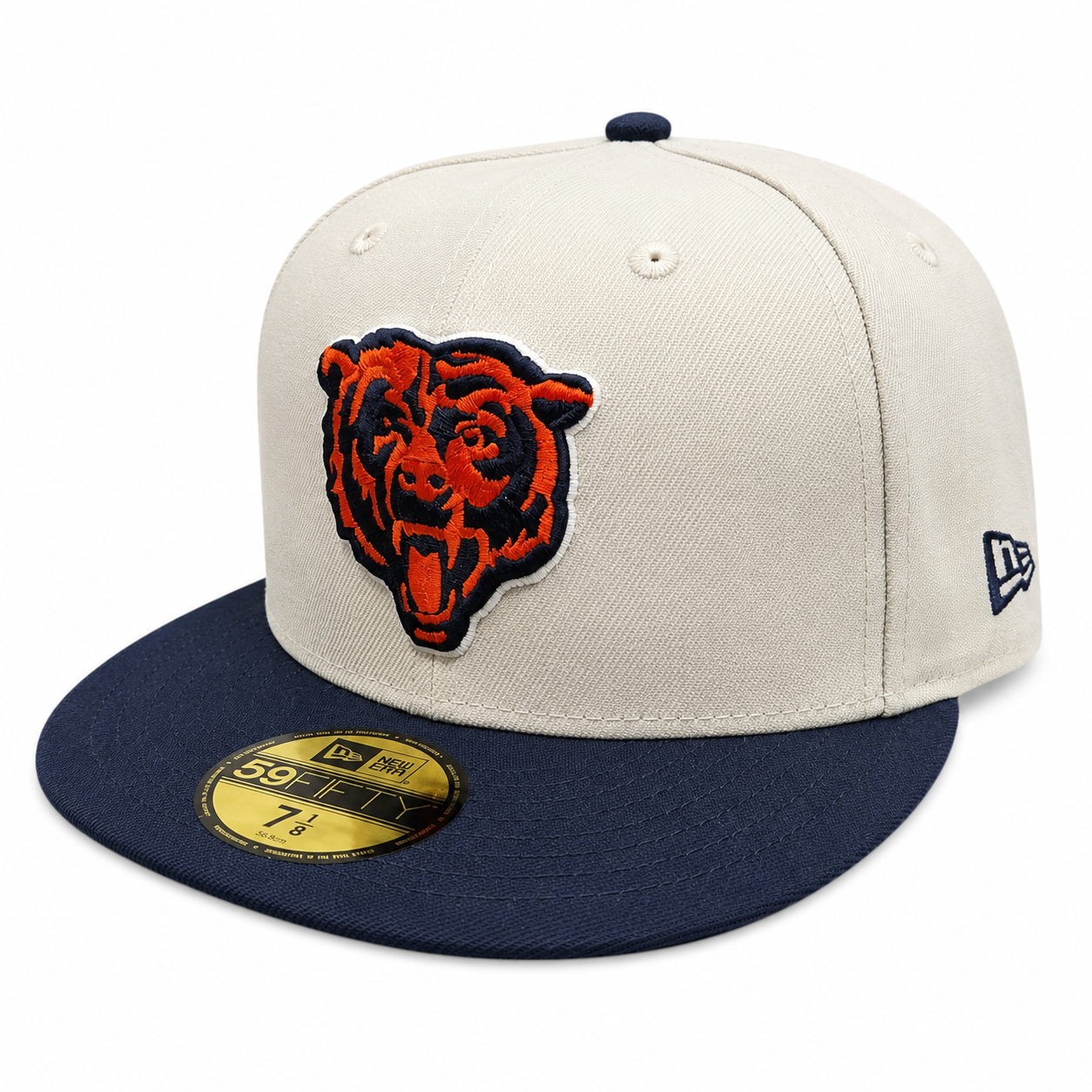 Men's Chicago Bears New Era Stone/Navy 59FIFTY Fitted Hat