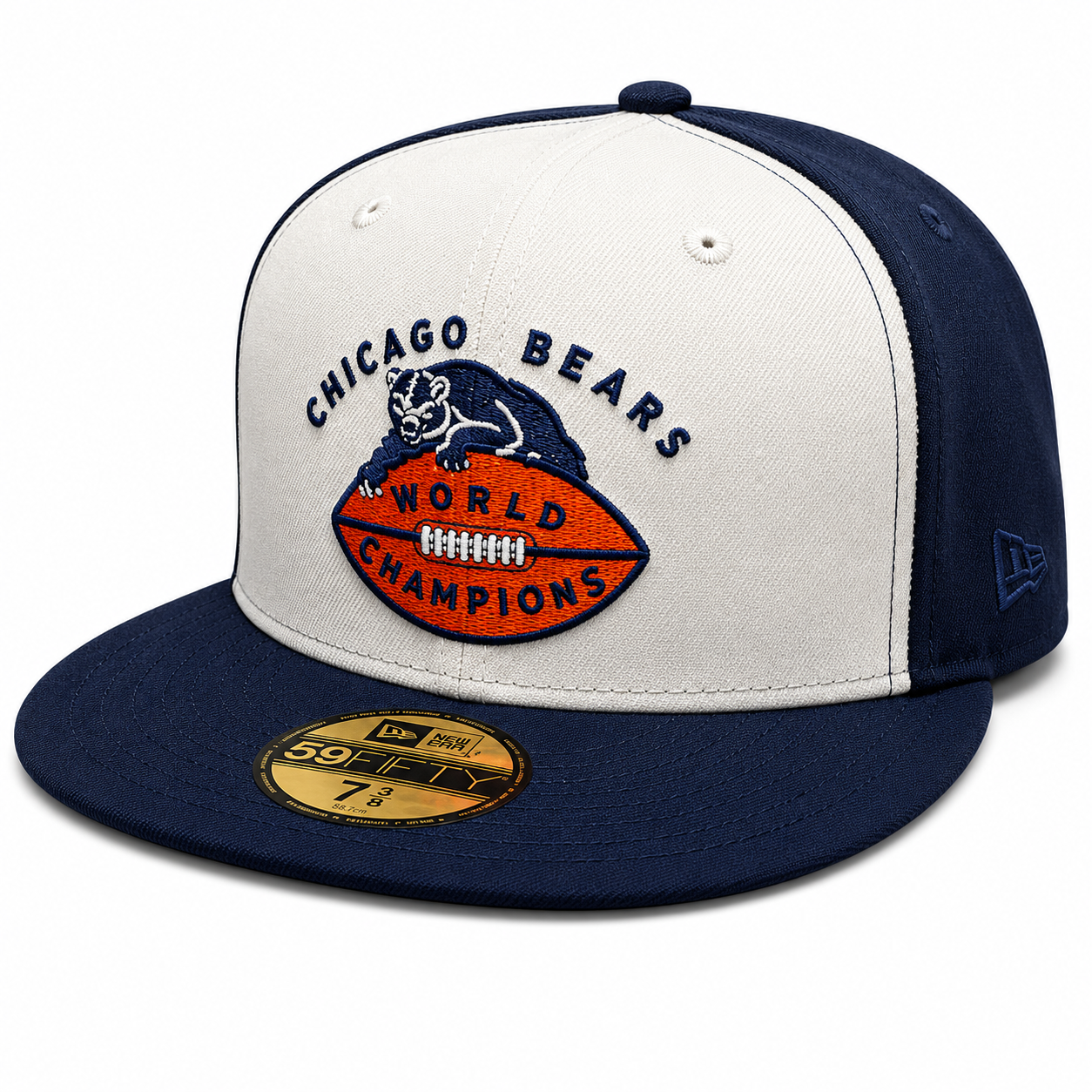 Chicago Bears New Era Stone/Navy Traditions 1946 World Champions 59FIFTY Fitted Hat