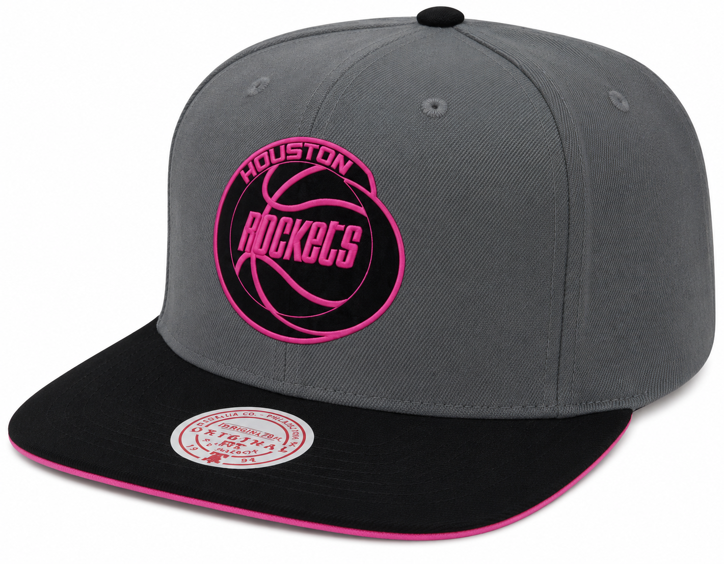 Men's Houston Rockets NBA Neon Lights HWC Mitchell & Ness Snapback Hat