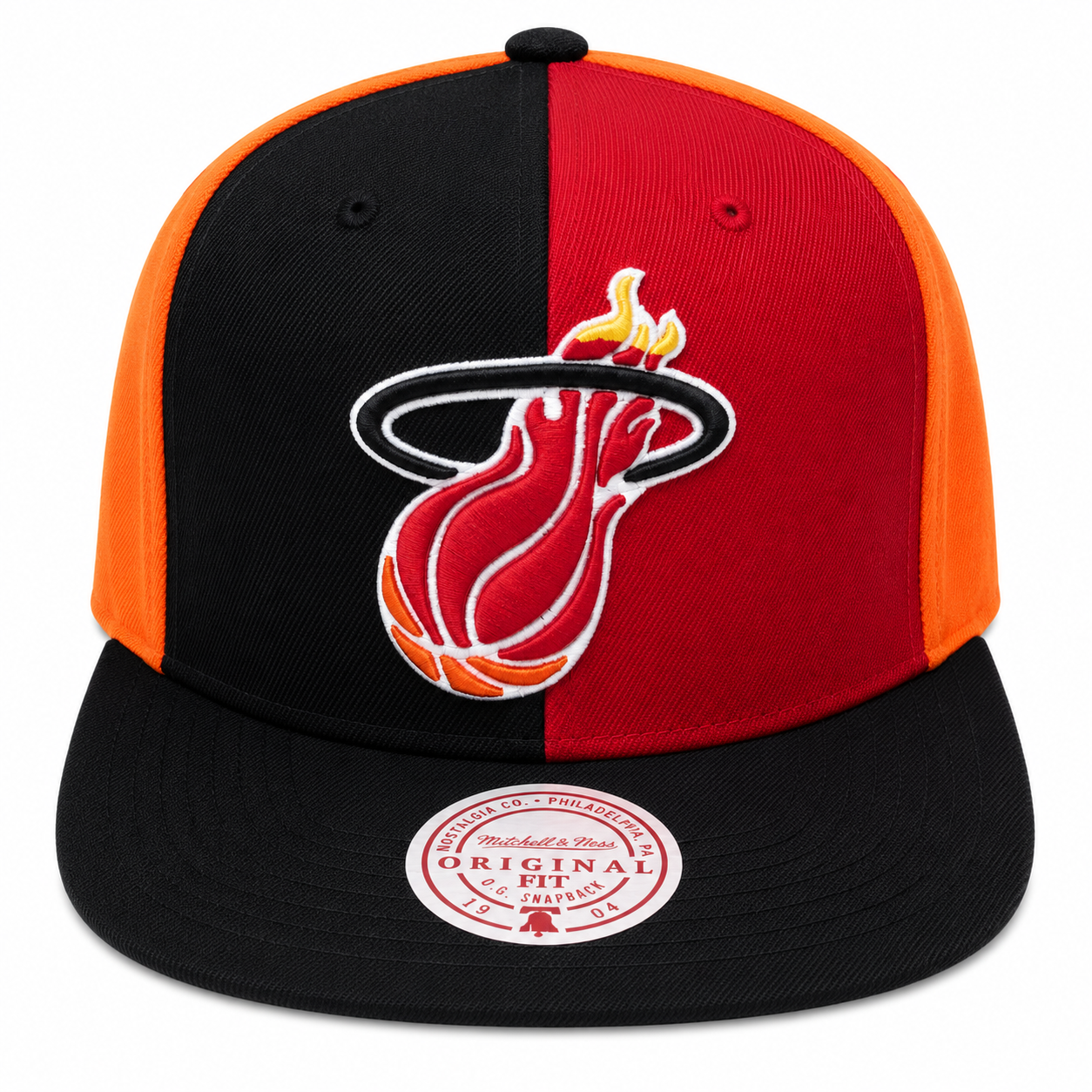 Men's Miami Heat Mitchell & Ness NBA Pinwheel Snapback Hat