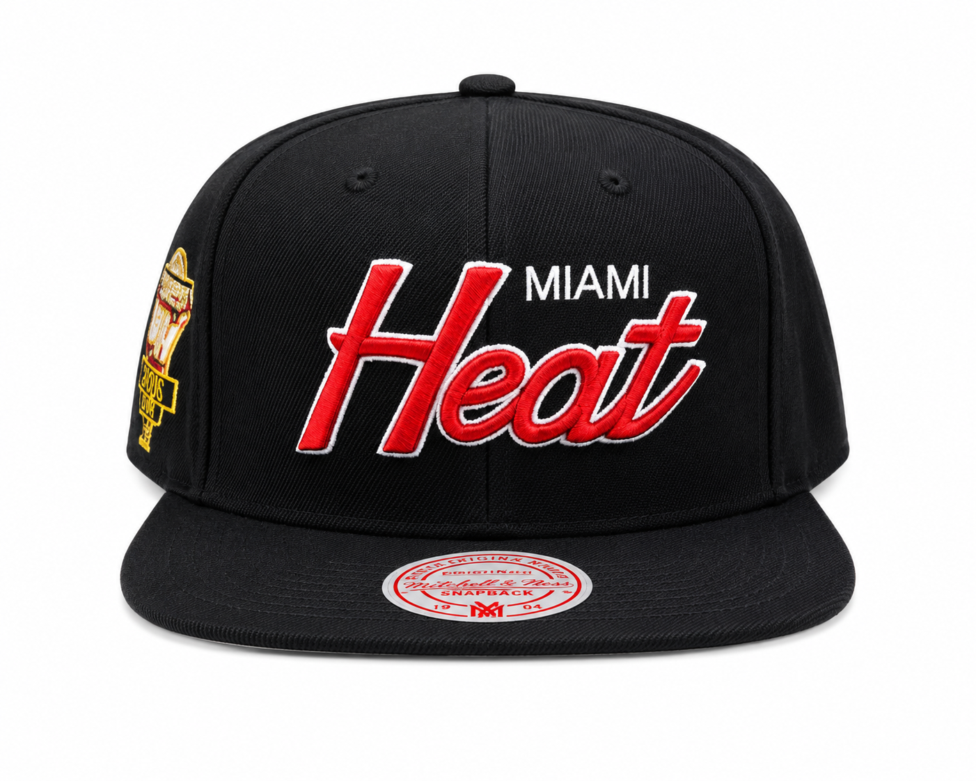 Men's Miami Heat 2006 NBA Champions Mitchell & Ness Champ Year Trophy Black Snapback Hat