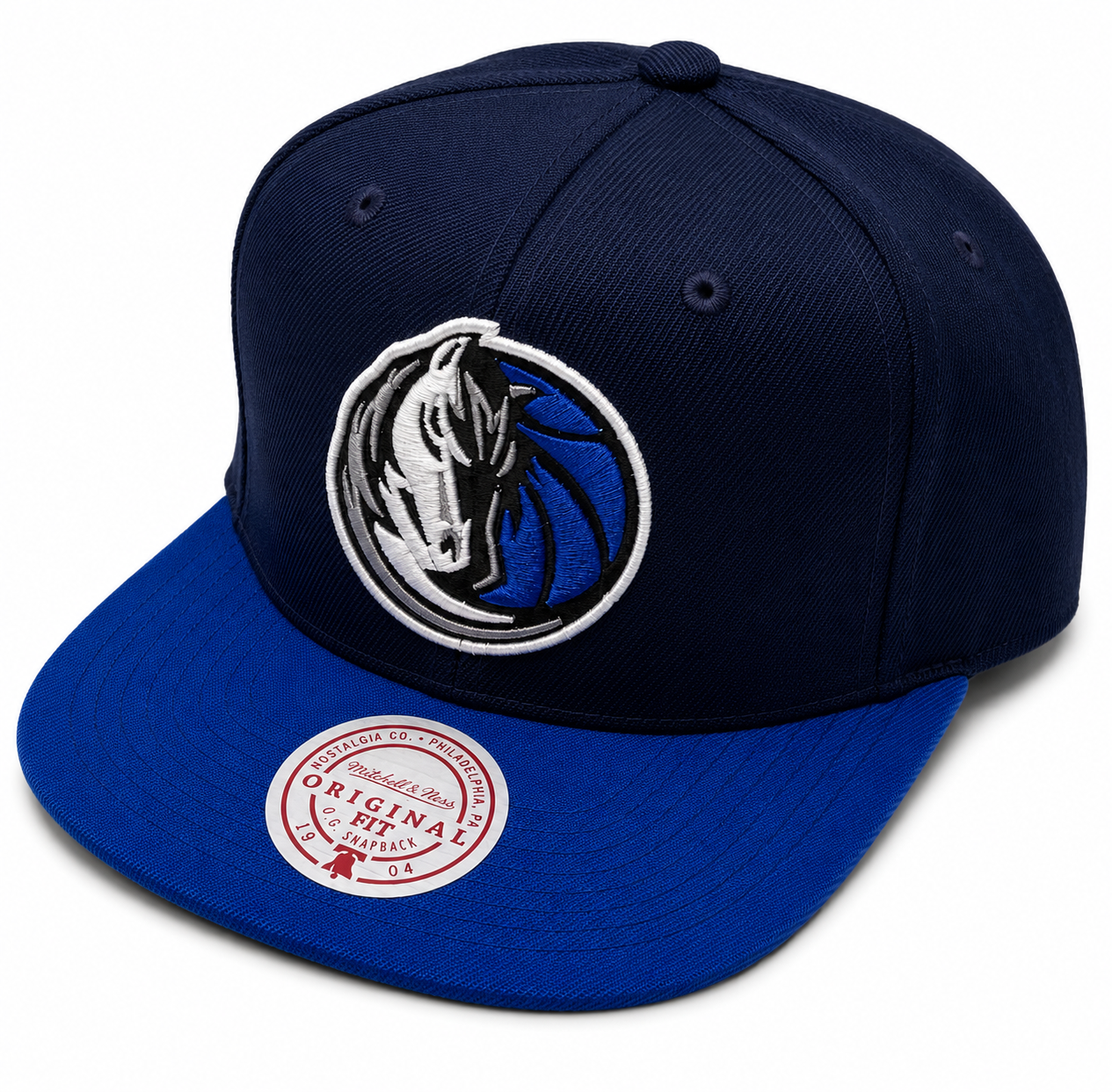 Men's Dallas Mavericks NBA Core Basic Navy 2 Tone Mitchell & Ness Snapback Hat