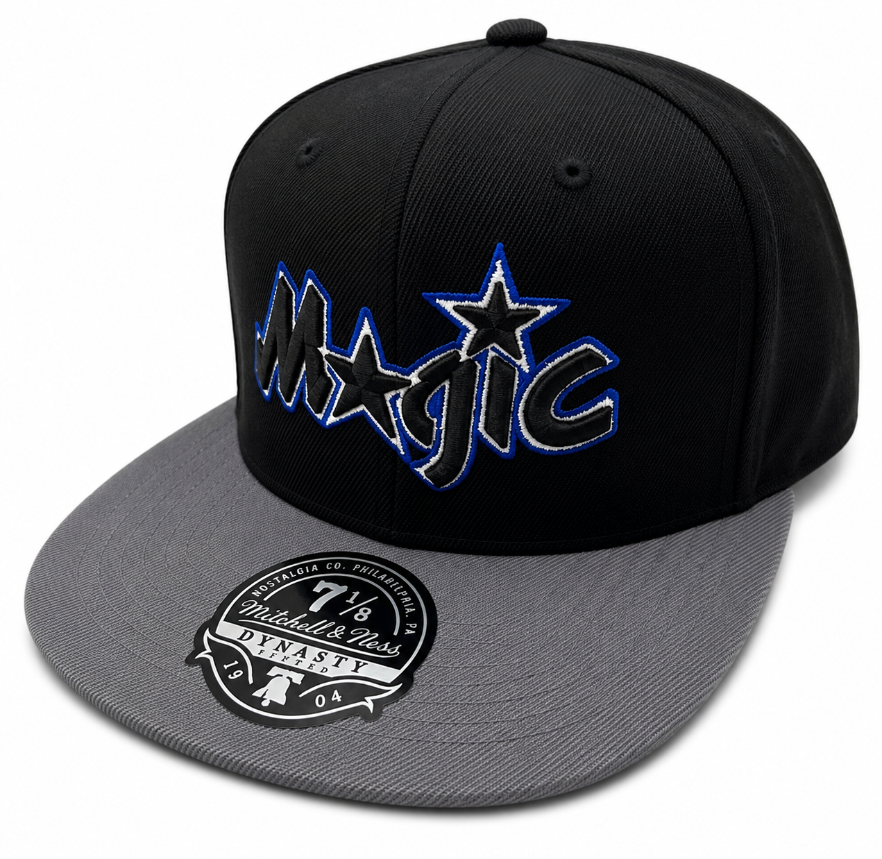 Men's Mitchell & Ness Grey/Black Orlando Magic Hardwood Classics Reload 2.0 Fitted Hat