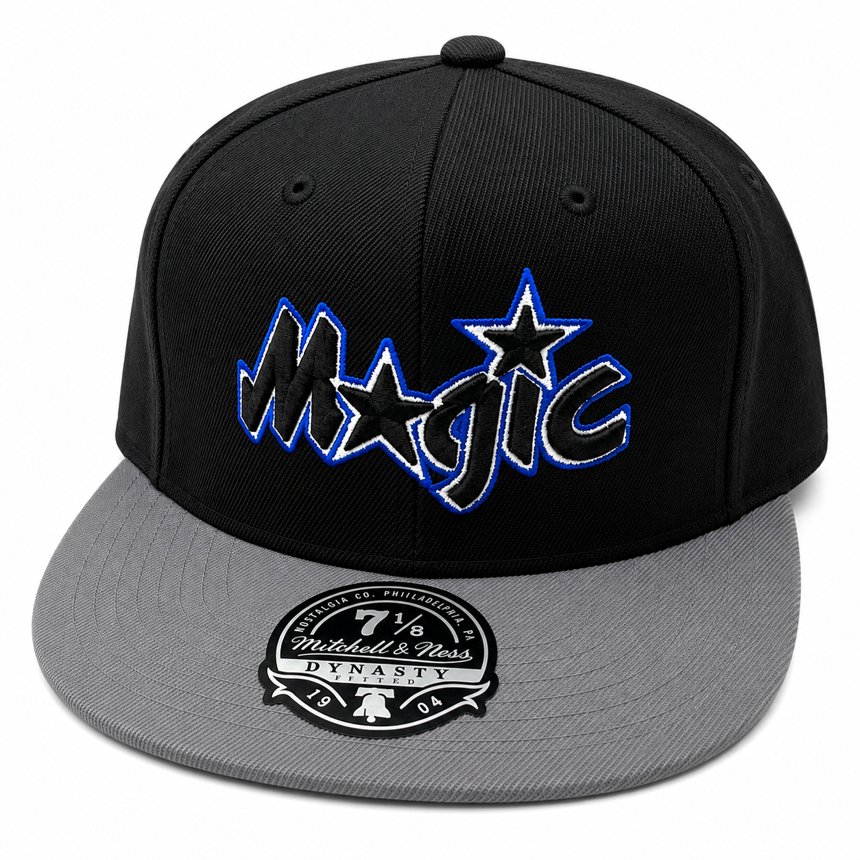 Men's Mitchell & Ness Grey/Black Orlando Magic Hardwood Classics Reload 2.0 Fitted Hat