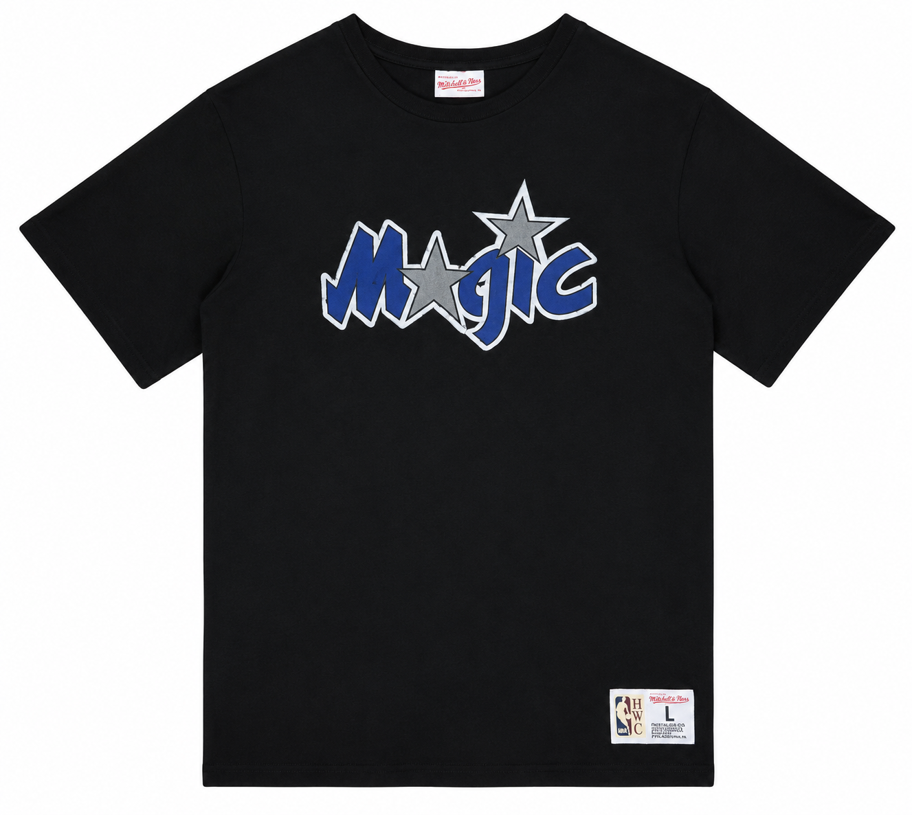 Men's Orlando Magic NBA Legendary Slub Black Tee By Mitchell And Ness
