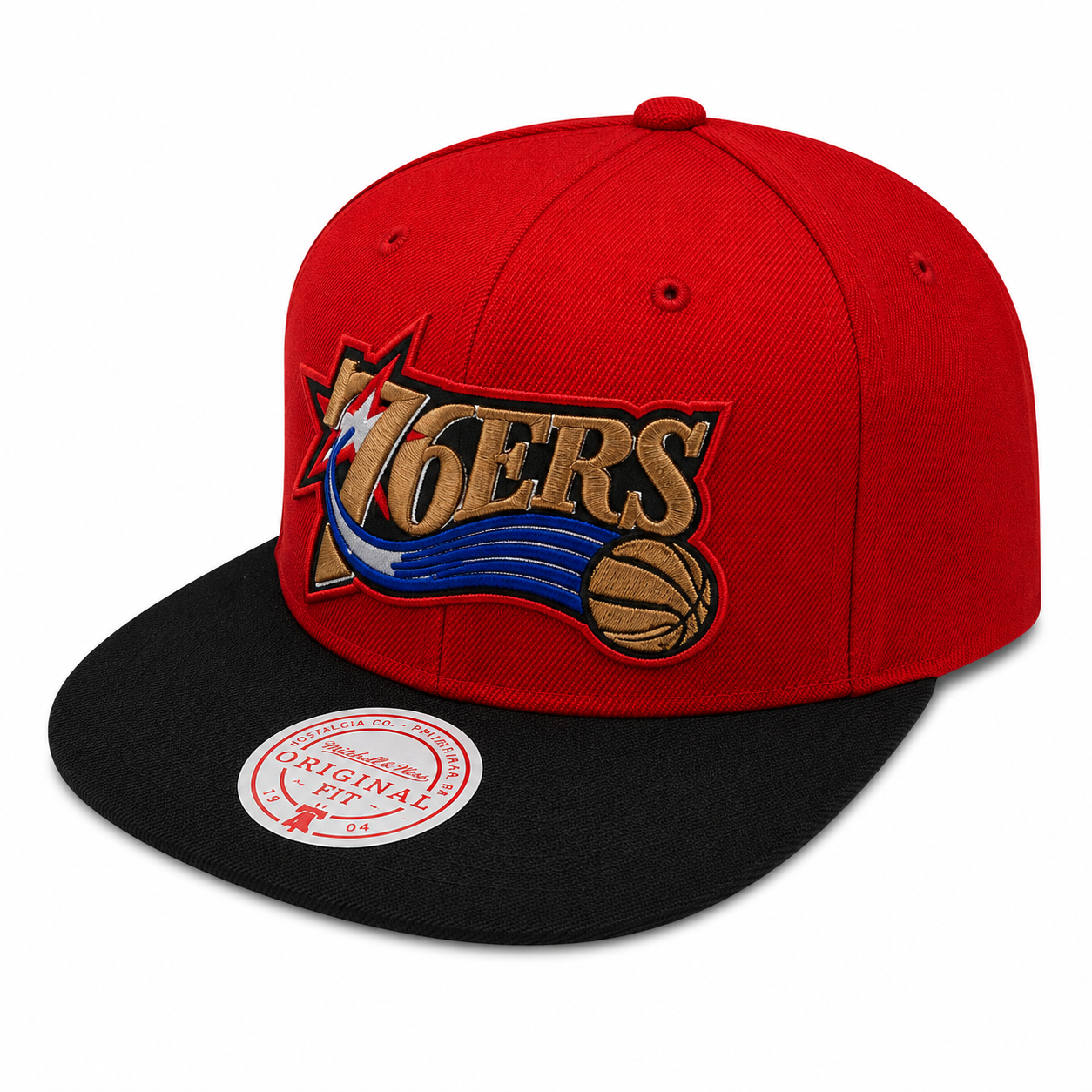 Men's Philadelphia 76ers NBA Core Basic 2 Tone Red/Black HWC Mitchell & Ness Snapback Hat