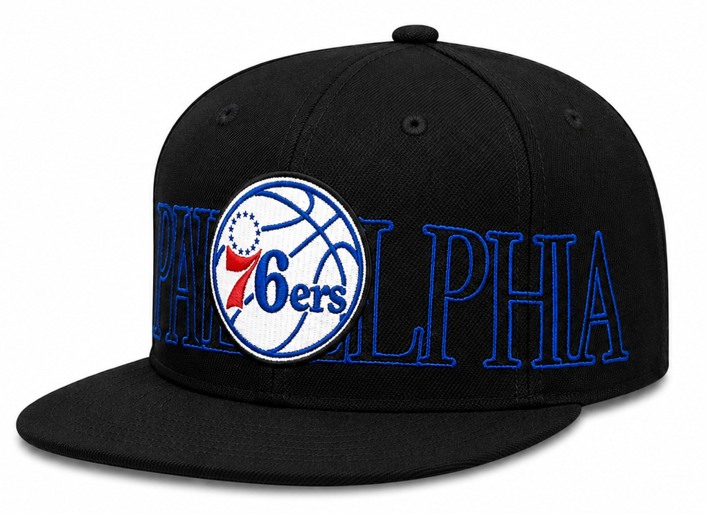 Men's Mitchell & Ness Black Philadelphia 76ers Winner Circle Snapback Hat