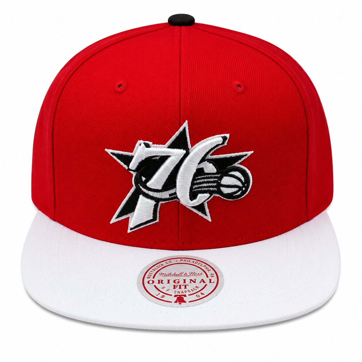 Men's Philadelphia 76ers NBA Cardinal Red 2 Tone HWC Mitchell & Ness Snapback Hat