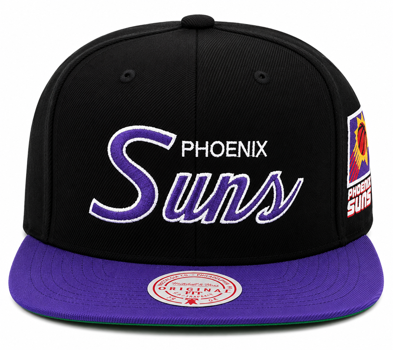Men's Phoenix Suns Script Mitchell & Ness 2 Tone 2.0 Snapback Hat