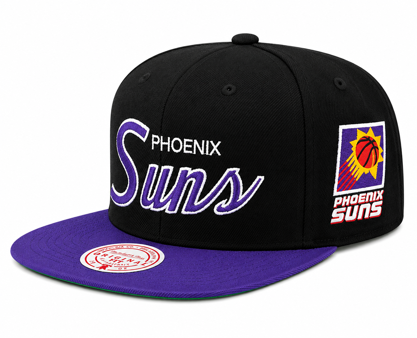 Men's Phoenix Suns Script Mitchell & Ness 2 Tone 2.0 Snapback Hat