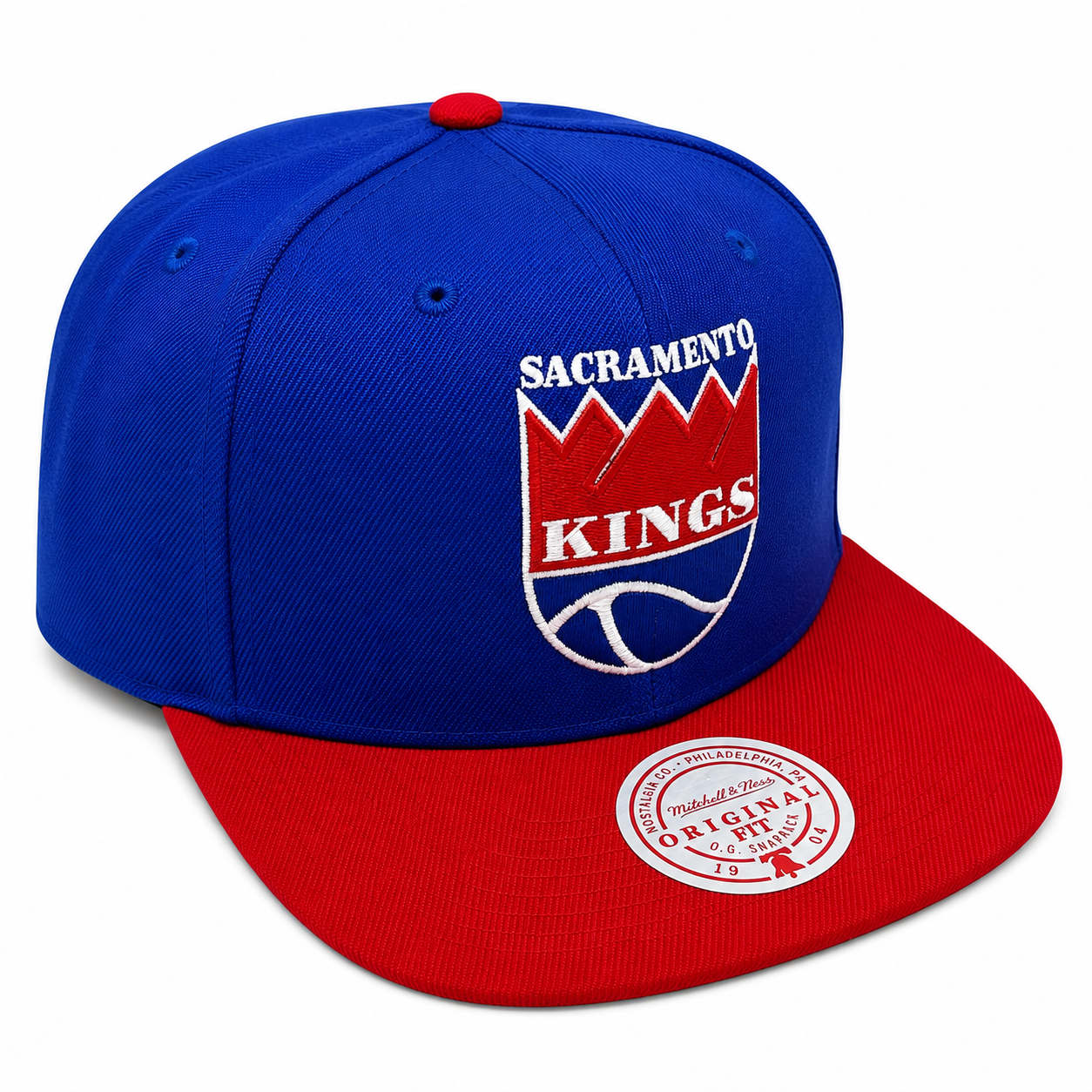 Men's Mitchell & Ness Sacramento Kings Hardwood Classics Royal/Red Two-Tone 2.0 Snapback Hat