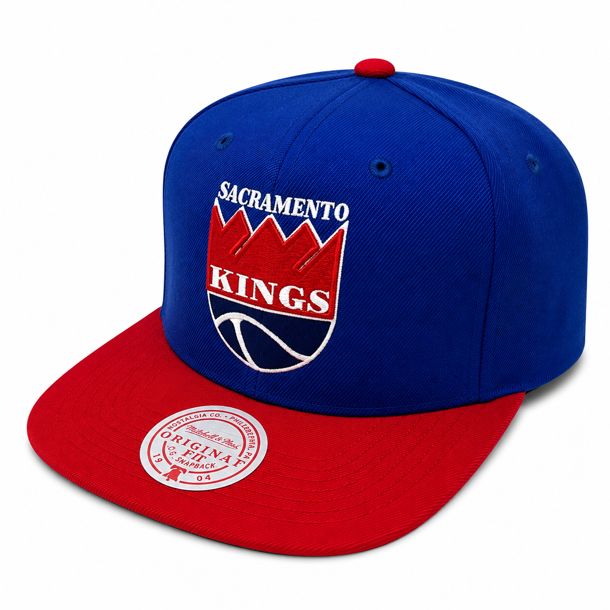 Men's Mitchell & Ness Sacramento Kings Hardwood Classics Royal/Red Two-Tone 2.0 Snapback Hat