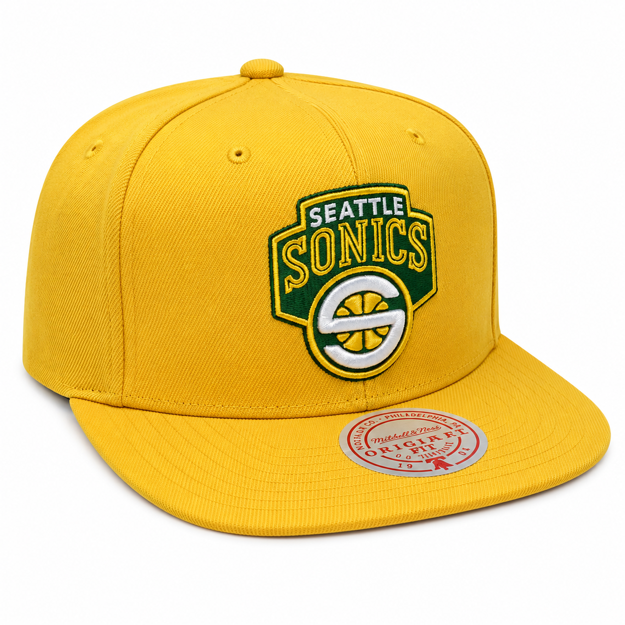 Men's Seattle Supersonics NBA Core Basic Gold HWC Mitchell & Ness Snapback Hat