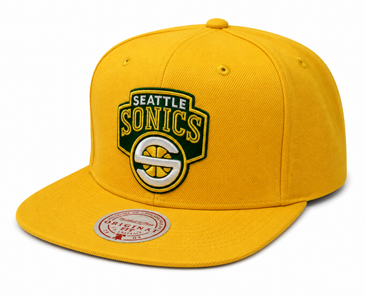 Men's Seattle Supersonics NBA Core Basic Gold HWC Mitchell & Ness Snapback Hat
