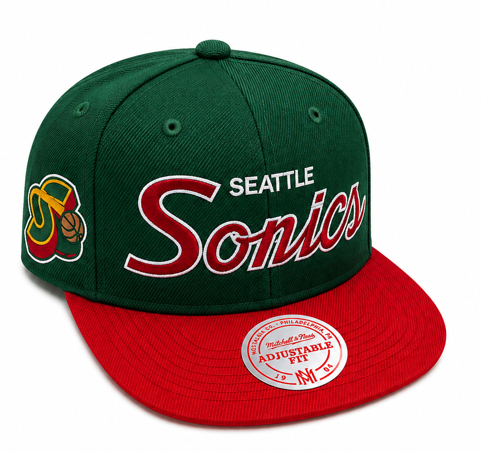 Men's Seattle SuperSonics Green/Red NBA Sports Specialty Snapback Adjustable Hat