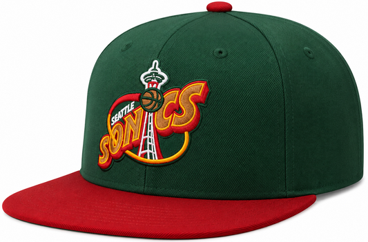 Mens NBA Seattle SuperSonics 2-Tone 2.0 Snapback Hat By Mitchell And Ness