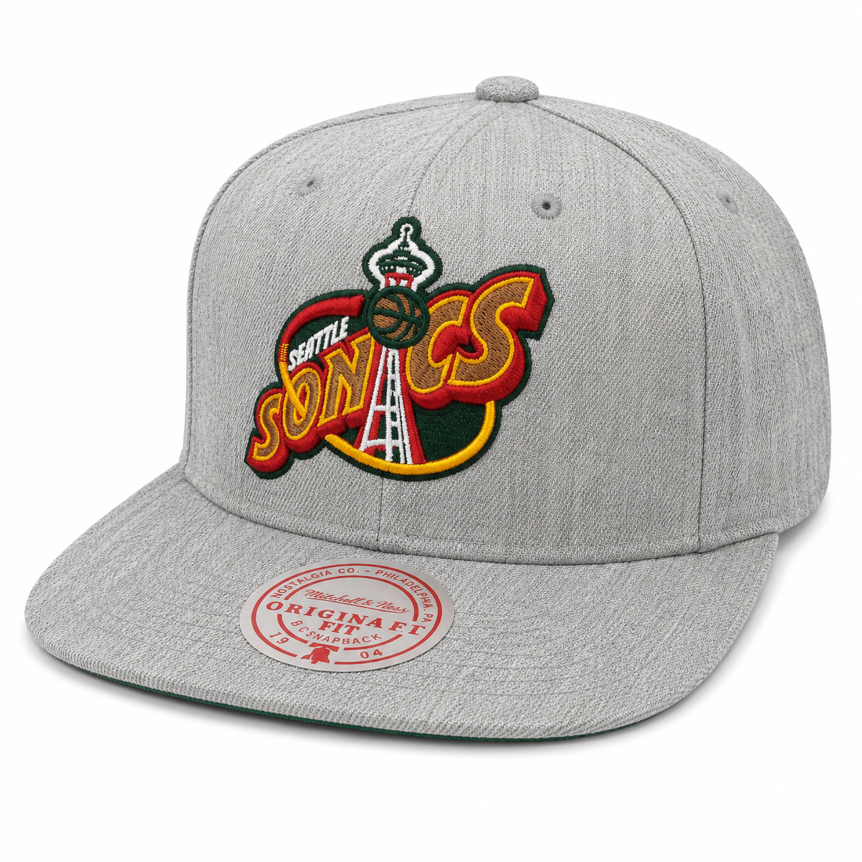 Seattle Sonics Team Gray Heathered HWC 2.0 Mitchell & Ness Snapback Hat