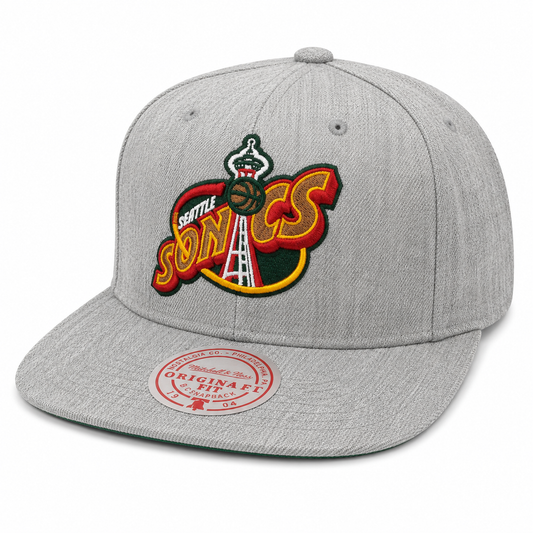 Seattle Sonics Team Gray Heathered HWC 2.0 Mitchell & Ness Snapback Hat