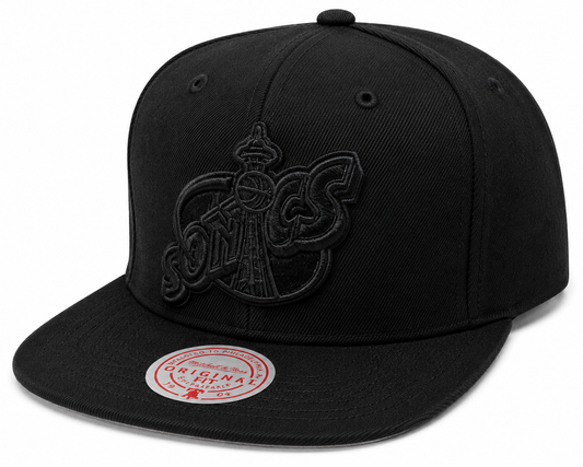 Seattle SuperSonics Mitchell & Ness Tonal Black Pink Moon Snapback Hat