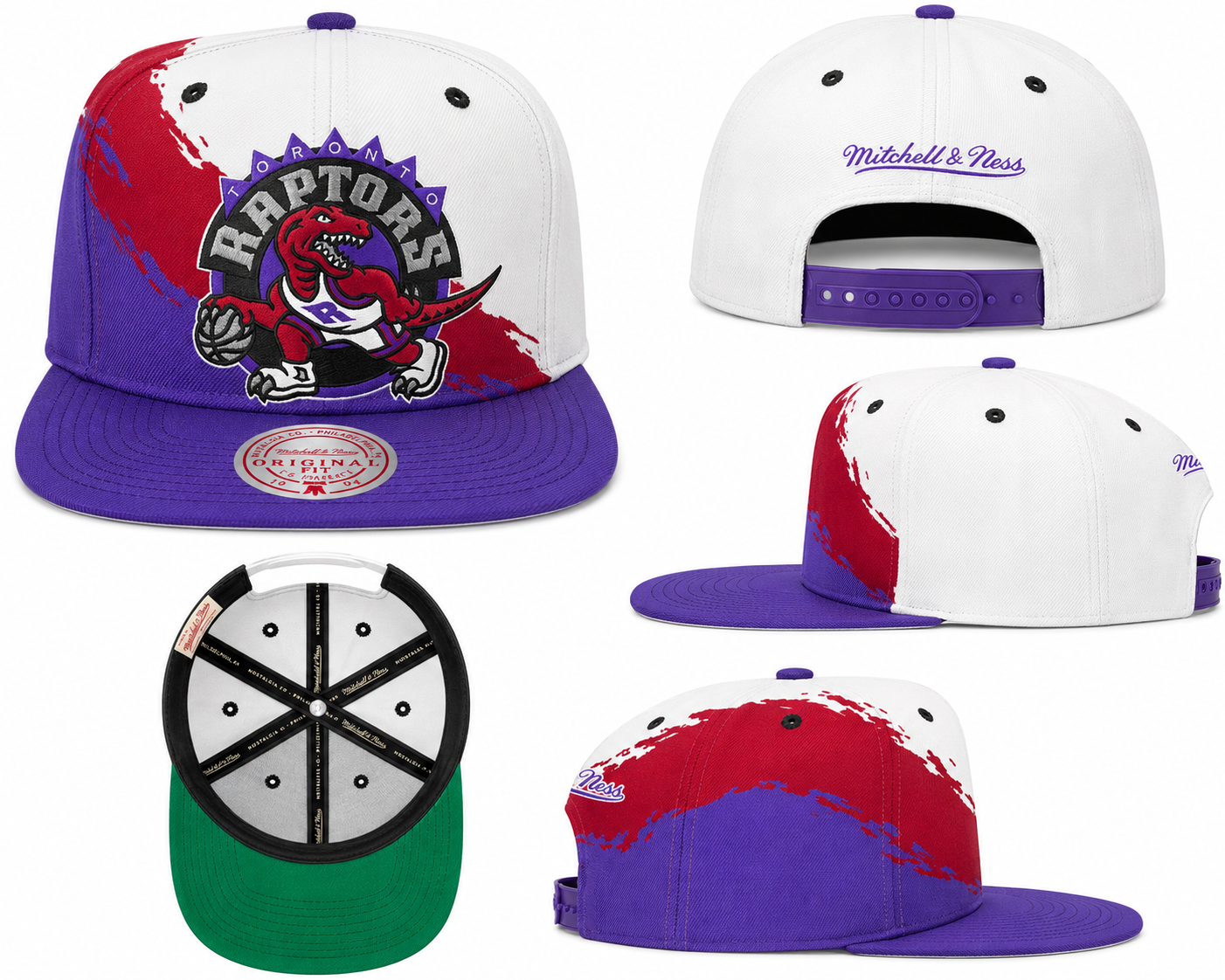 Toronto Raptors HWC NBA Paintbrush Mitchell & Ness Snapback Hat