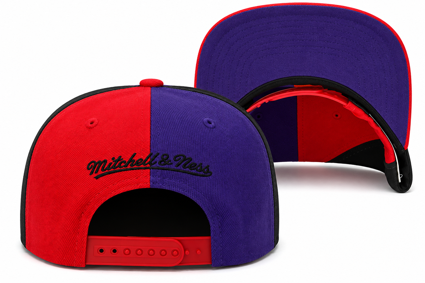 Men's Toronto Raptors Mitchell & Ness NBA Pinwheel Snapback Hat-HWC Logo