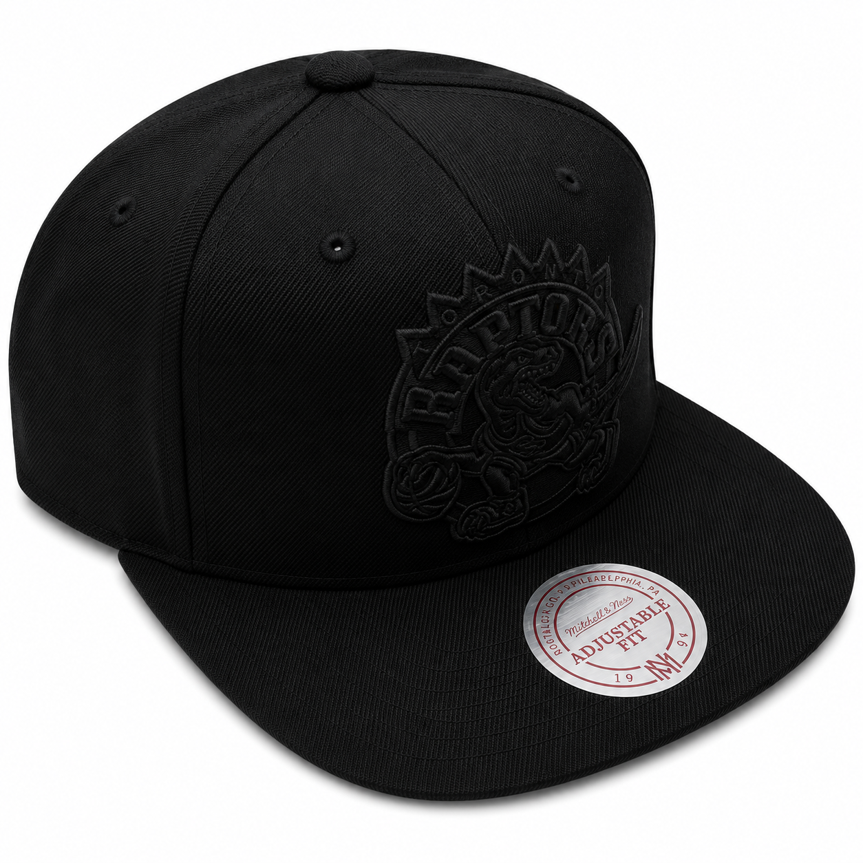 Toronto Raptors Mitchell & Ness Tonal Black Pink Moon Snapback Hat