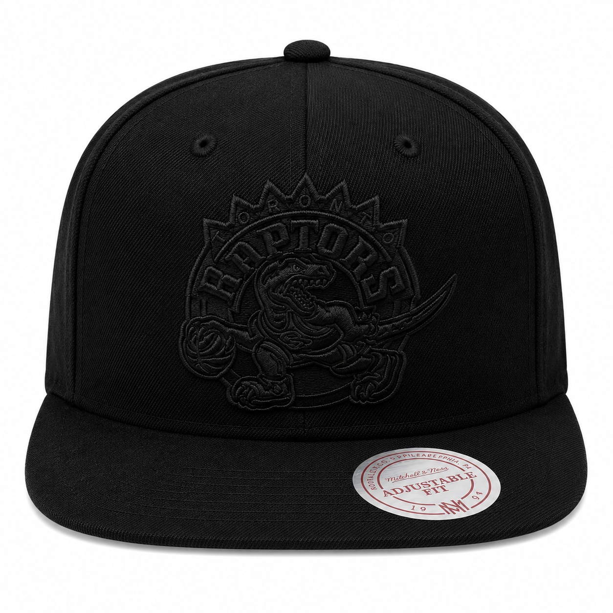 Toronto Raptors Mitchell & Ness Tonal Black Pink Moon Snapback Hat