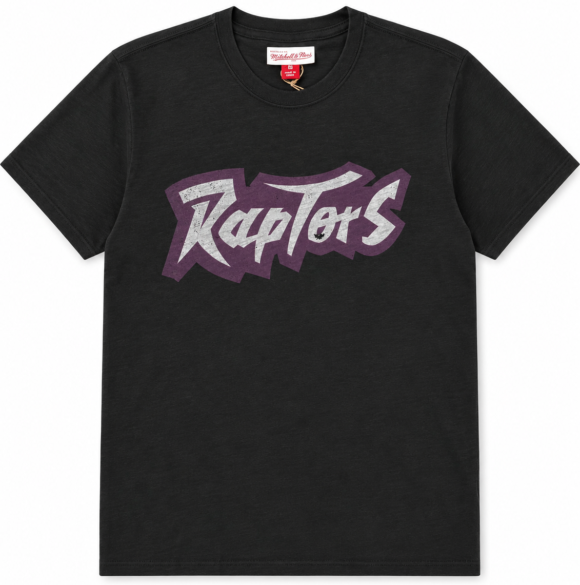 Men's Toronto Raptors NBA Legendary Slub Black Tee By Mitchell And Ness
