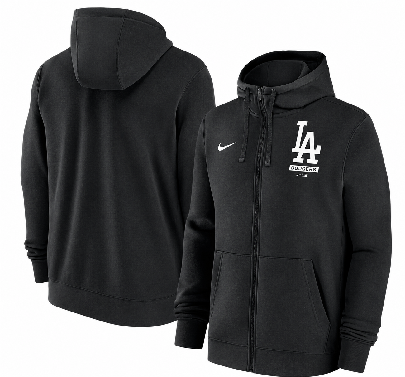 Men's Los Angeles Dodgers Nike Mentor Full Zip Black Hoodie