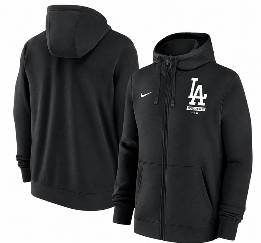 Men's Los Angeles Dodgers Nike Mentor Full Zip Black Hoodie