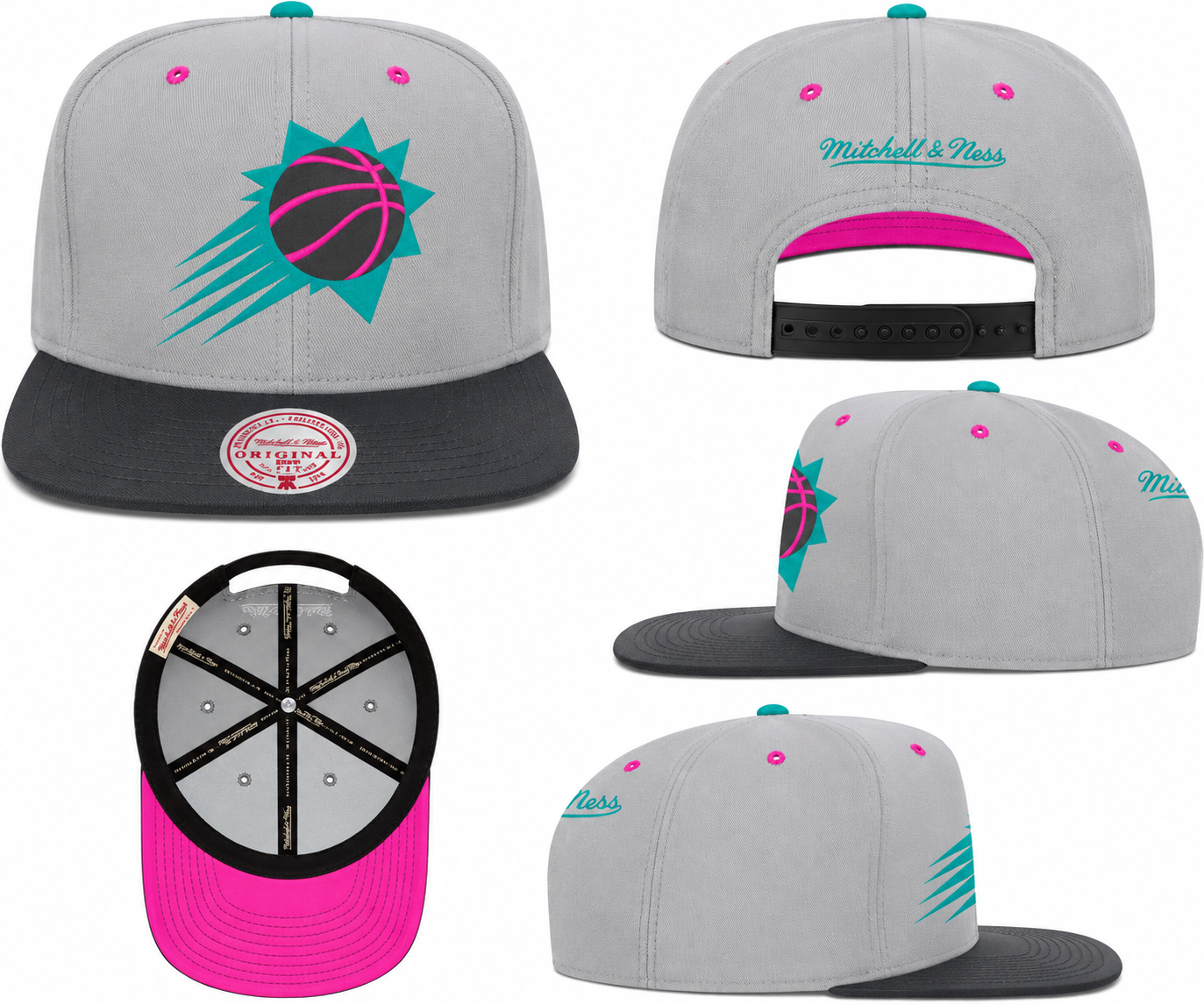 Men's Phoenix Suns Mitchell & Ness Gray Wolf Mags Snapback Hat