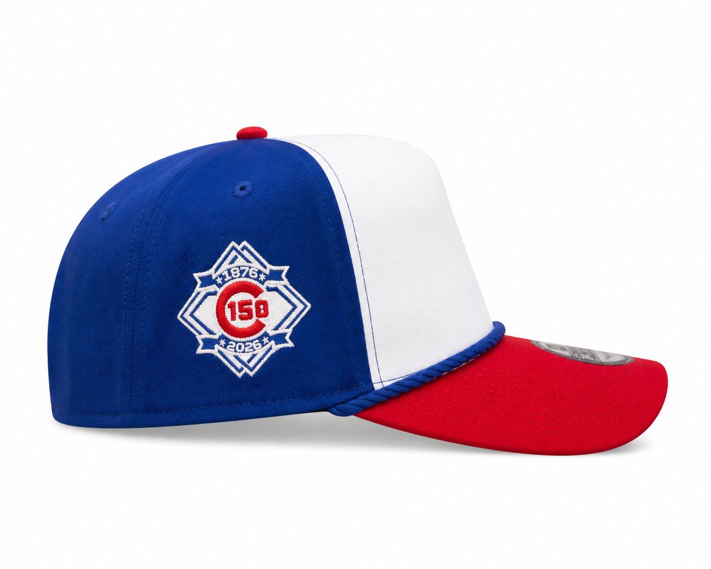 Chicago Cubs New Era Blue A-Frame 150th Anniversary Rope Waving Bear 9FIFTY Snapback Hat