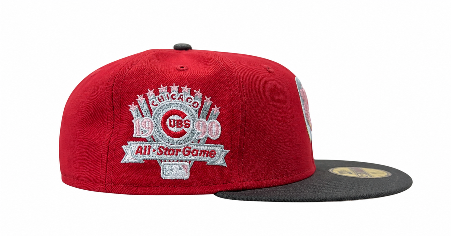 Men's  Chicago Cubs New Era 2 Tone Rock Pack Pearl Jam Ten Inspired Pearl Jam 1990 ASG Pinot/Red/Pewter 59FIFTY Fitted Hat