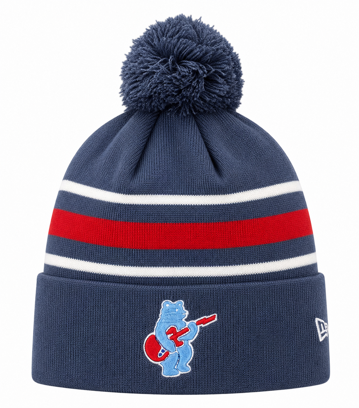 Chicago Cubs New Era Navy 2nd Alternate Guitar Bear Cuffed Knit Hat with Pom