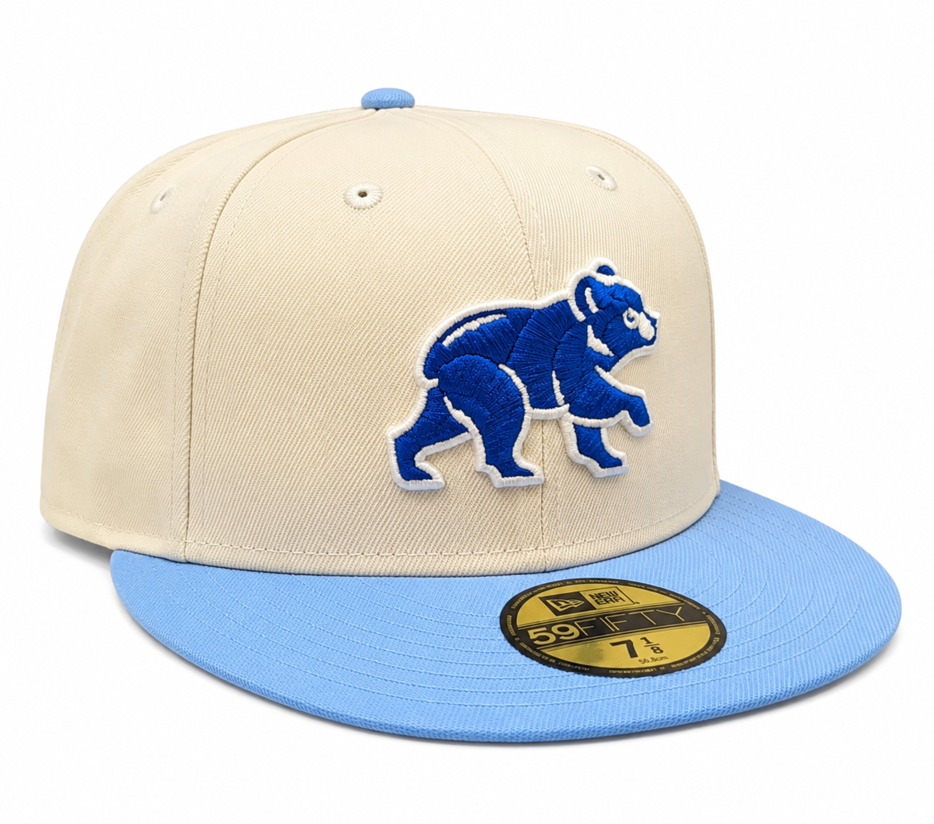 Chicago Cubs Chrome/Sky Blue Spring Training Bear New Era 59FIFTY Fitted Hat