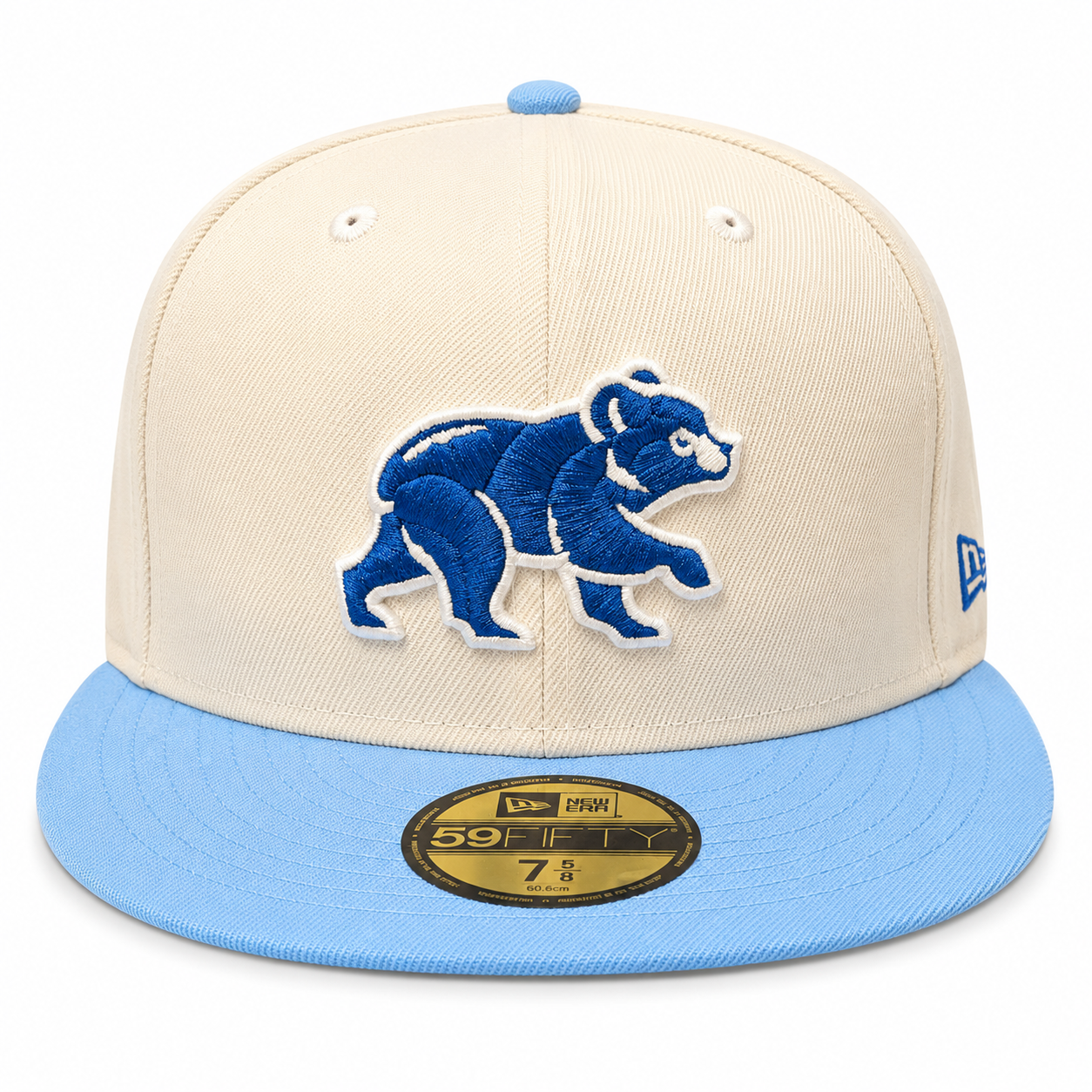 Chicago Cubs Chrome/Sky Blue Spring Training Bear New Era 59FIFTY Fitted Hat