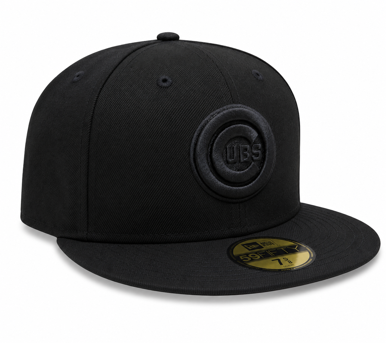 Chicago Cubs New Era Black Tonal Bullseye 59FIFTY Fitted Hat