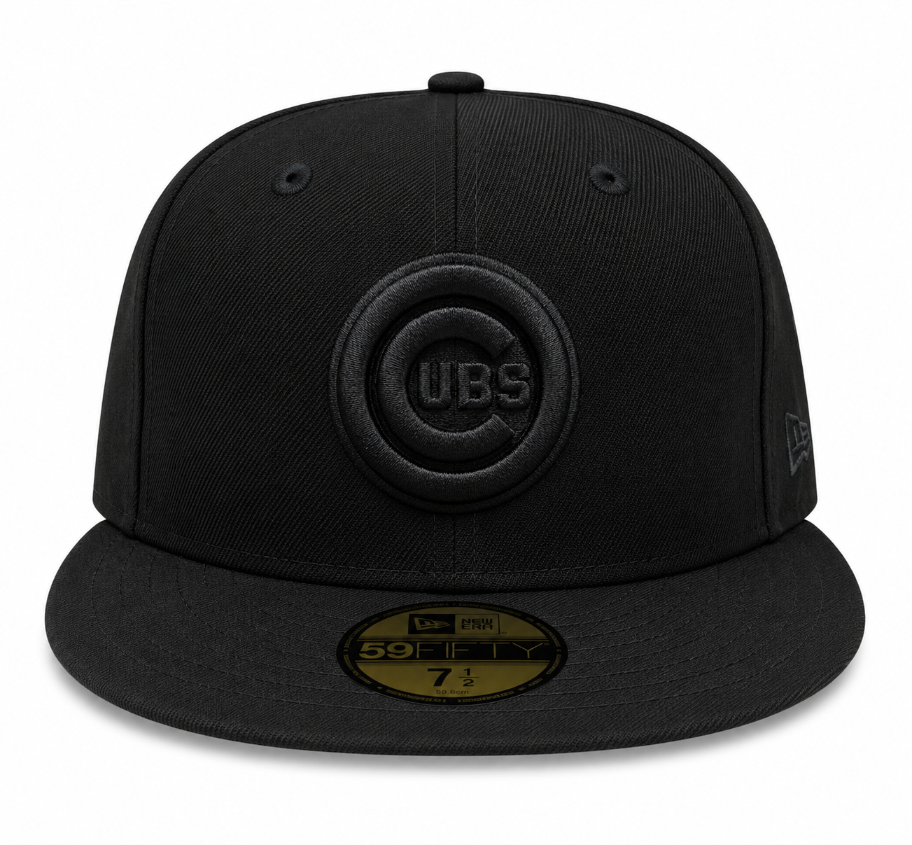 Chicago Cubs New Era Black Tonal Bullseye 59FIFTY Fitted Hat