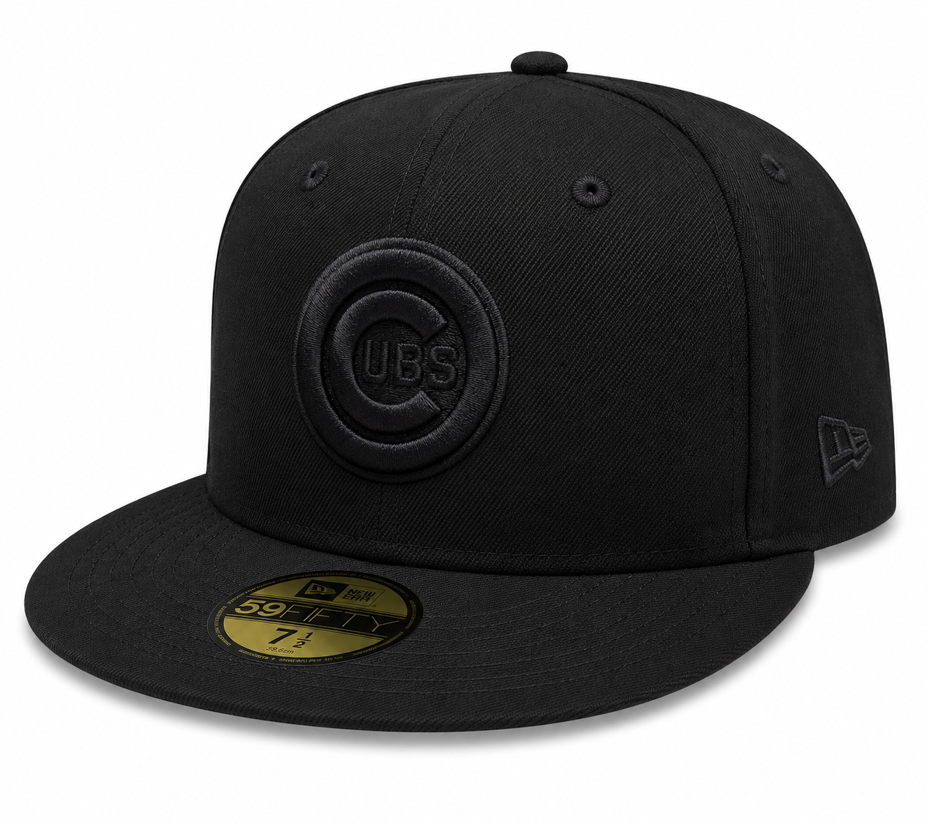Chicago Cubs New Era Black Tonal Bullseye 59FIFTY Fitted Hat